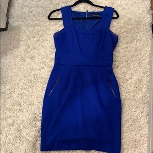 Blue dress with front zipper pockets